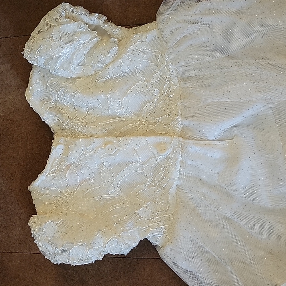 Nannette formal fancy rosette baby 12 month dress wedding baptism - Picture 8 of 9